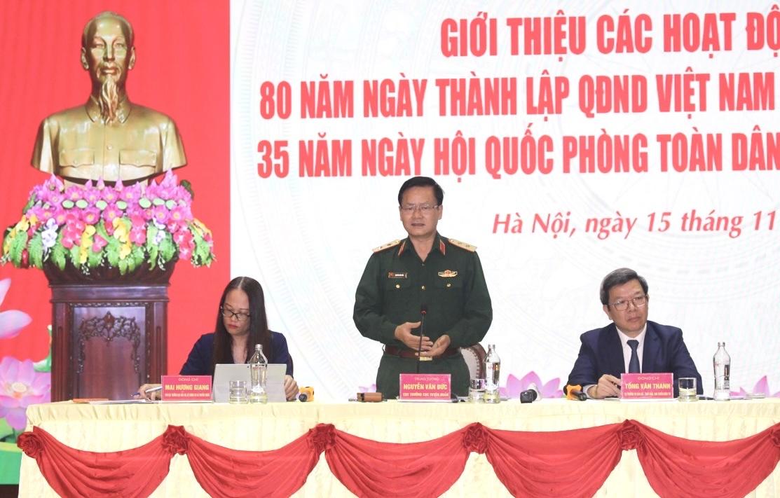 Họp báo giới thiệu thông tin về các hoạt động kỷ niệm 80 năm Ngày thành lập Quân đội nhân dân Việt Nam và 35 năm Ngày hội Quốc phòng toàn dân.