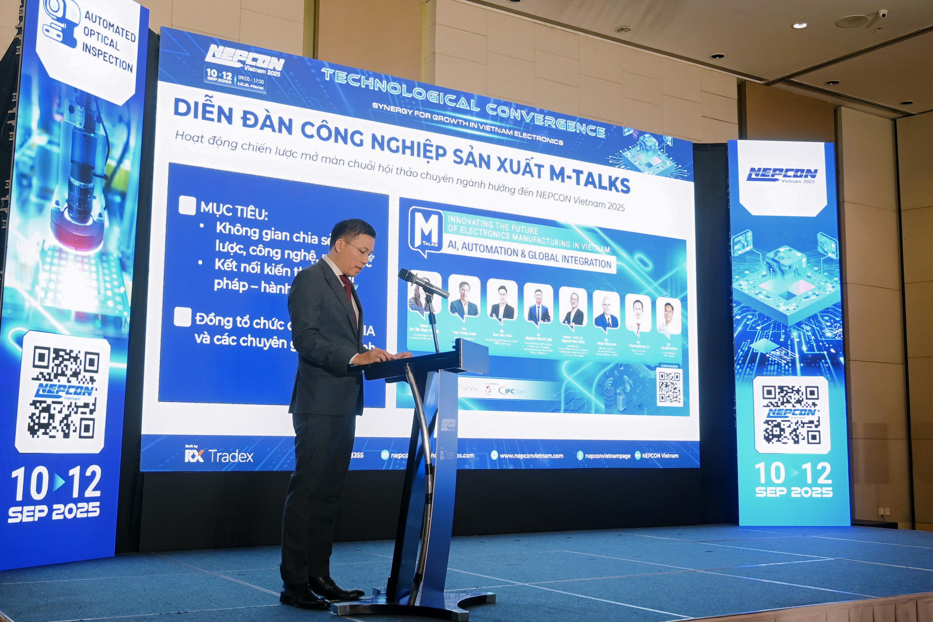 Theo Giám đốc Thương mại RX Tradex Việt Nam Trần Hồng Quân, M-TALKS 2025 là cầu nối giữa doanh nghiệp - công nghệ - chính sách, thúc đẩy ngành điện tử Việt Nam phát triển vững vàng trong bối cảnh toàn cầu đang chuyển dịch nhanh chóng. Theo Giám đốc Thương mại RX Tradex Việt Nam Trần Hồng Quân, M-TALKS 2025 là cầu nối giữa doanh nghiệp - công nghệ - chính sách, thúc đẩy ngành điện tử Việt Nam phát triển vững vàng trong bối cảnh toàn cầu đang chuyển dịch nhanh chóng.