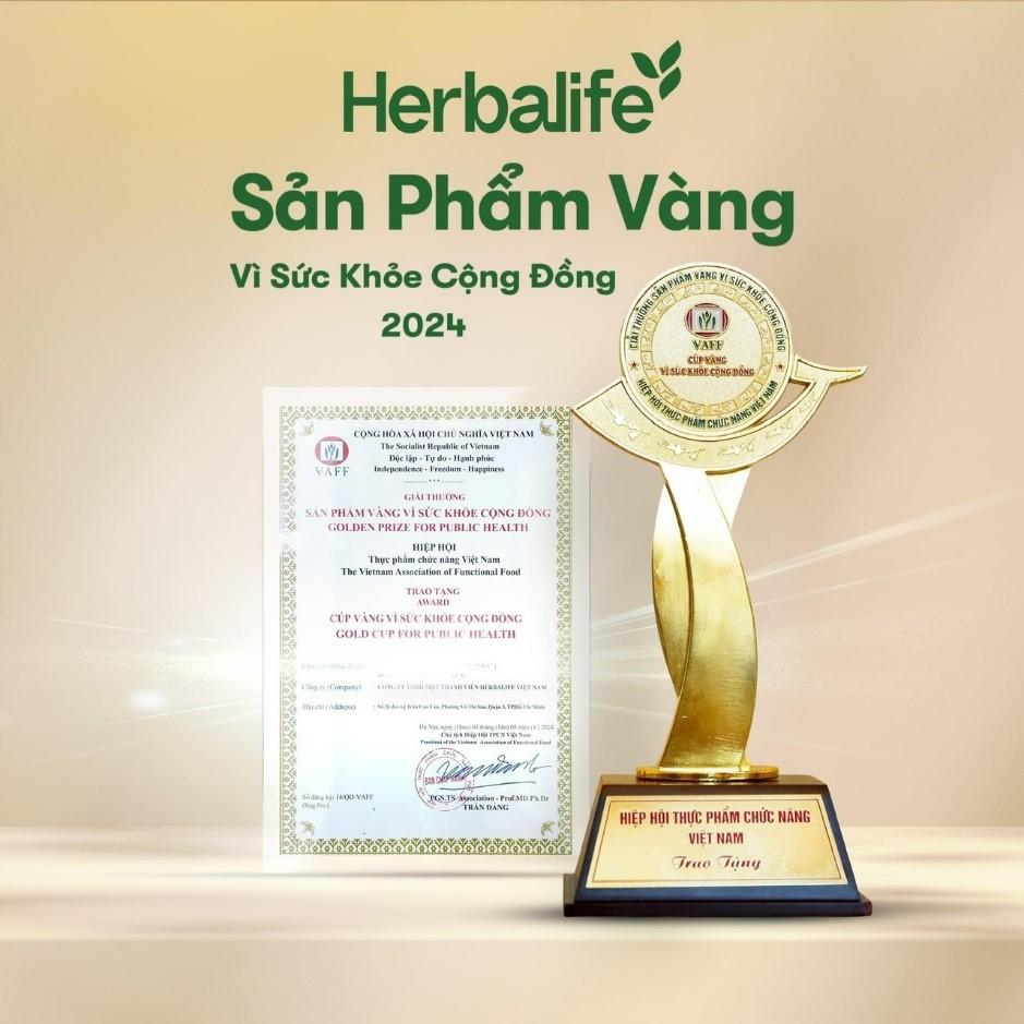 Herbalife được trao giải “Sản phẩm vàng vì sức khỏe cộng đồng năm 2024