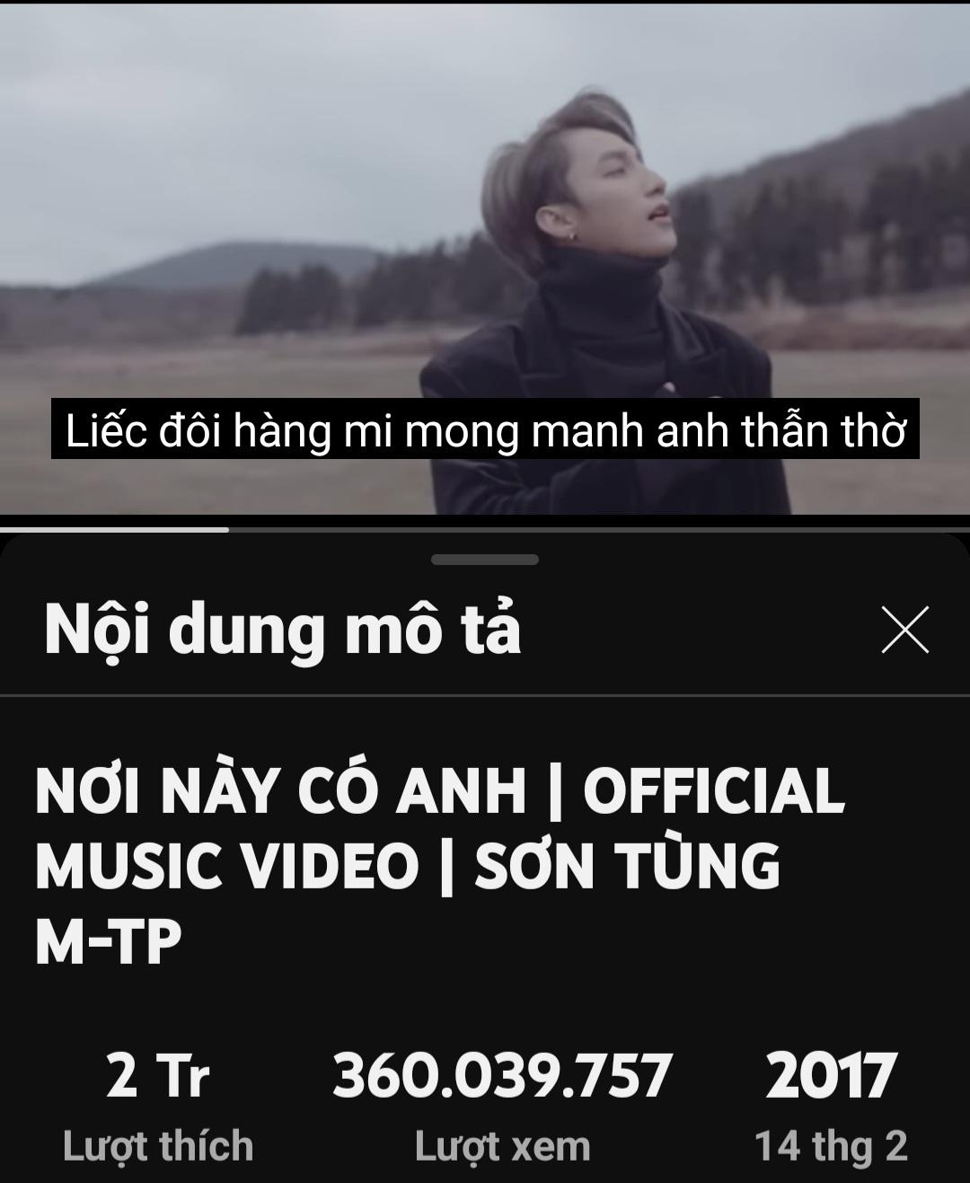 Nhiều MV của ca sĩ Việt Nam có lượt xem nhiều nhất cũng chưa bằng 1 nửa MV 