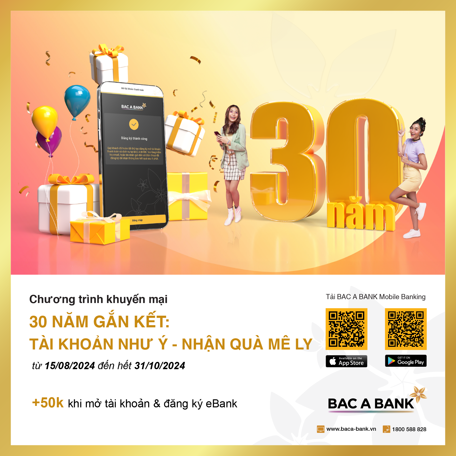 Bắc Á Bank tung ngàn ưu đãi mừng sinh nhật 30 năm - ảnh 1