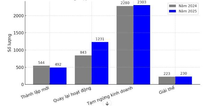 Hoạt động của doanh nghiệp bất động sản 2 tháng đầu năm 2025.