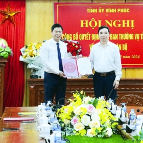 Vĩnh Phúc: Công bố Quyết định của Ban Thường vụ Tỉnh ủy về công tác cán bộ tại huyện Sông Lô