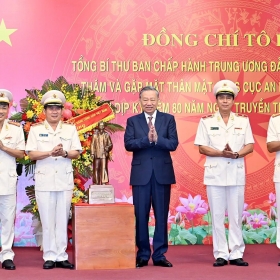 [Ảnh] Tổng Bí thư Tô Lâm thăm Cục An ninh chính trị nội bộ