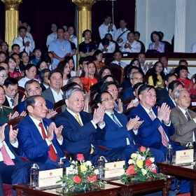 [Ảnh] Tổng Bí thư Tô Lâm dự Lễ kỷ niệm 80 năm Ngày truyền thống ngành Văn hóa