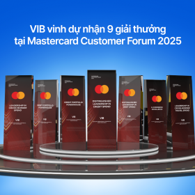 VIB nhận cùng lúc 9 giải thưởng từ Mastercard, khẳng định vị thế dẫn đầu thị trường thẻ Việt Nam