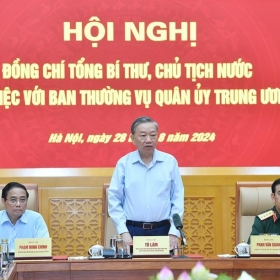 Tổng Bí thư, Chủ tịch nước Tô Lâm làm việc với Ban Thường vụ Quân ủy Trung ương