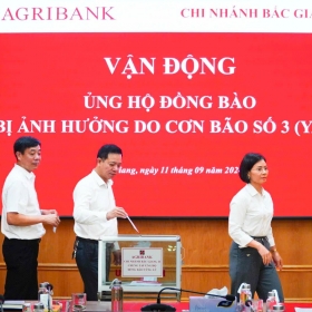 Cán bộ, người lao động Agribank ủng hộ 1 ngày lương khắc phục hậu quả bão số 3