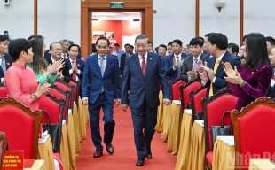 [Ảnh] Tổng Bí thư Tô Lâm dự Đại hội Đảng bộ Văn phòng Trung ương Đảng nhiệm kỳ 2025-2030