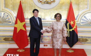 Chủ tịch nước Lương Cường hội kiến Chủ tịch Quốc hội Angola Carolina Cerqueira