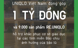 UNIQLO Việt Nam đóng góp 1 tỷ đồng và 9.000 trang phục hỗ trợ người dân bị ảnh hưởng của bão số 3