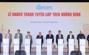 Hòa Bình: Khánh thành Tuyến cáp treo và động thổ dự án Thung lũng suối nguồn Hương Bình