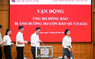 Cán bộ, người lao động Agribank ủng hộ 1 ngày lương khắc phục hậu quả bão số 3