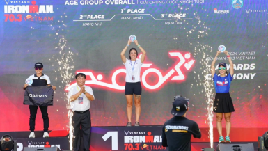 Các vận động viên Việt Nam giành được hai vị trí trên bục vinh quang tại Giải VinFast IRONMAN 70.3 Việt Nam 2024