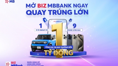 Cơ hội vàng cho doanh nghiệp SME: Mở tài khoản BIZ MBBank, rinh xe hơi Vinfast VF3 và iPhone 15 Pro Max