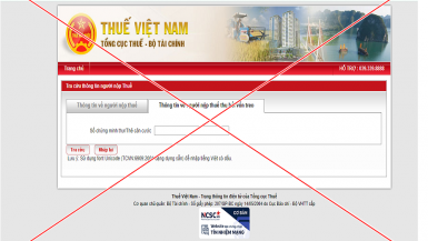 Cảnh báo giả mạo website của Tổng cục Thuế