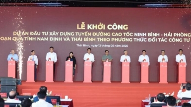 Nỗ lực hoàn thành cao tốc Ninh Bình-Hải Phòng đoạn qua tỉnh Nam Định và Thái Bình trong năm 2026