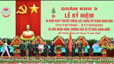 Chủ tịch nước Lương Cường dự Lễ kỷ niệm 80 năm Ngày truyền thống lực lượng vũ trang Quân khu 3