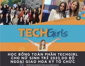 Hoa Kỳ dành 3 suất học bổng “Nữ sinh với công nghệ 2023' cho nữ sinh Việt Nam