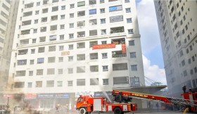 Quận Hoàng Mai diễn tập phương án chữa cháy và cứu nạn, cứu hộ tại chung cư cao tầng