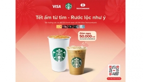 Techcombank hợp tác cùng Starbucks VietNam đem 'Tết ấm từ tim - Rước lộc như ý' tới khách hàng