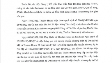 Thuduc House bán dự án gần 1.200 tỷ vừa nhận tại Bà Rịa – Vũng Tàu?