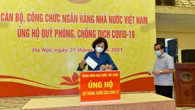 Cán bộ, công chức Ngân hàng Nhà nước Việt Nam ủng hộ quỹ phòng, chống dịch Covid-19