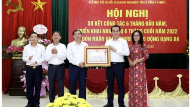 Đảng ủy Khối Doanh nghiệp tỉnh Vĩnh Phúc đón nhận Huân chương Lao động hạng Ba