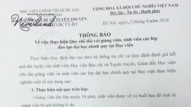 Trường Báo ra nội quy mới, không phải lên đại học là nhàn nhã