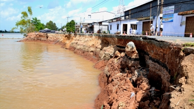 Sạt lở ven sông Hậu, đe dọa cuộc sống người dân Đồng bằng sông Cửu Long