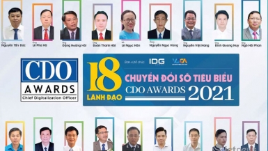 18 lãnh đạo chuyển đổi số Việt Nam tiêu biểu năm 2021 được tôn vinh