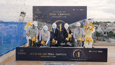 Trung Nguyên Legend tổ chức lễ cất nóc toà nhà Tesla – Cantata thuộc Dự án Thành phố Cà phê