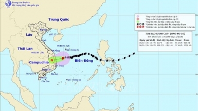 Ngày 5-6/11, bão số 10 gây mưa lớn tại miền Trung và Tây Nguyên