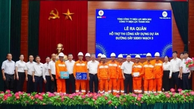 Điện lực Thanh Hoá ra quân hỗ trợ thi công xây dựng dự án đường dây 500kV mạch 3