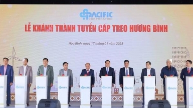 Hòa Bình: Khánh thành Tuyến cáp treo và động thổ dự án Thung lũng suối nguồn Hương Bình