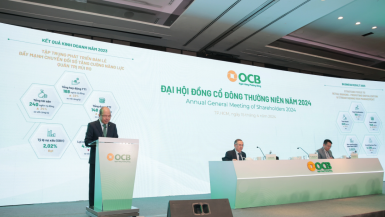 OCB dự kiến tăng vốn điều lệ lên hơn 24.700 tỷ đồng trong năm 2024, chia cổ tức tỷ lệ 20%