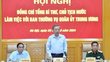 Tổng Bí thư, Chủ tịch nước Tô Lâm làm việc với Ban Thường vụ Quân ủy Trung ương