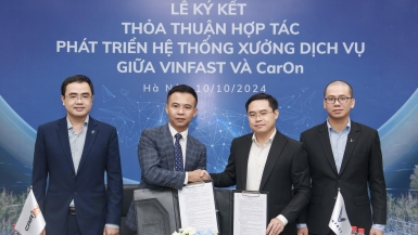 VinFast hợp tác với CarOn mở chuỗi xưởng dịch vụ xe điện trên toàn quốc