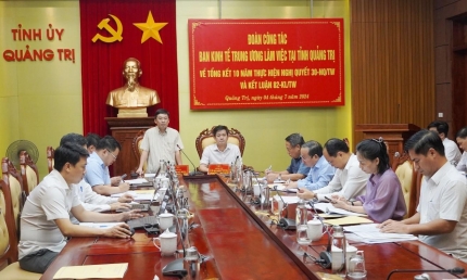 Đoàn công tác của Ban Kinh tế Trung ương làm việc tại Quảng Trị về sắp xếp, đổi mới các công ty nông, lâm nghiệp