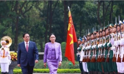 Thủ tướng Phạm Minh Chính chủ trì lễ đón Thủ tướng Thái Lan thăm chính thức Việt Nam