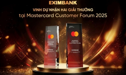 Eximbank nhận hai giải thưởng danh giá tại “The Mastercard Customer Forum 2025”
