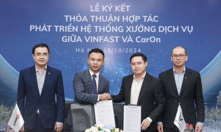 VinFast hợp tác với CarOn mở chuỗi xưởng dịch vụ xe điện trên toàn quốc