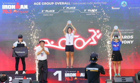 Các vận động viên Việt Nam giành được hai vị trí trên bục vinh quang tại Giải VinFast IRONMAN 70.3 Việt Nam 2024