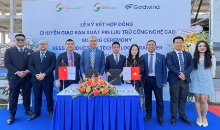 GG Industries nhận chuyển giao công nghệ sản xuất pin lưu trữ năng lượng BESS từ Goldwind