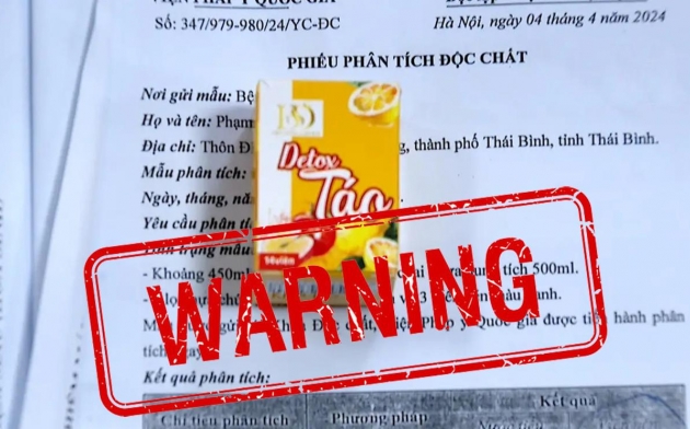 Bộ Y tế cảnh báo sản phẩm Detox Táo hỗ trợ giảm cân chứa chất cấm