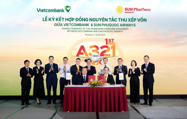 Sun PhuQuoc Airways ký kết Hợp đồng nguyên tắc thu xếp vốn với Vietcombank, xây dựng đội bay hiện đại, an toàn và hiệu quả