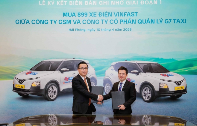G7 Taxi mua 899 ô tô điện VinFast, triển khai dịch vụ taxi xanh