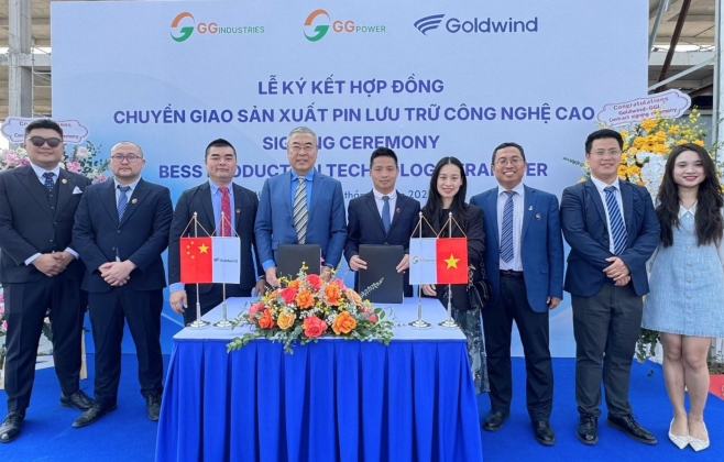 GG Industries nhận chuyển giao công nghệ sản xuất pin lưu trữ năng lượng BESS từ Goldwind