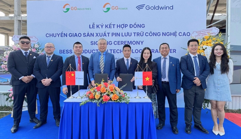 GG Industries nhận chuyển giao công nghệ sản xuất pin lưu trữ năng lượng BESS từ Goldwind