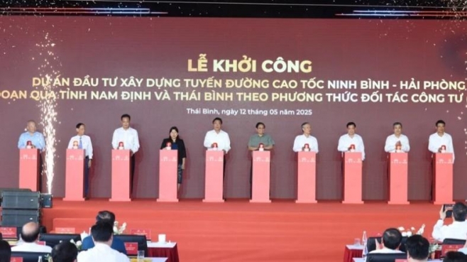 Nỗ lực hoàn thành cao tốc Ninh Bình-Hải Phòng đoạn qua tỉnh Nam Định và Thái Bình trong năm 2026